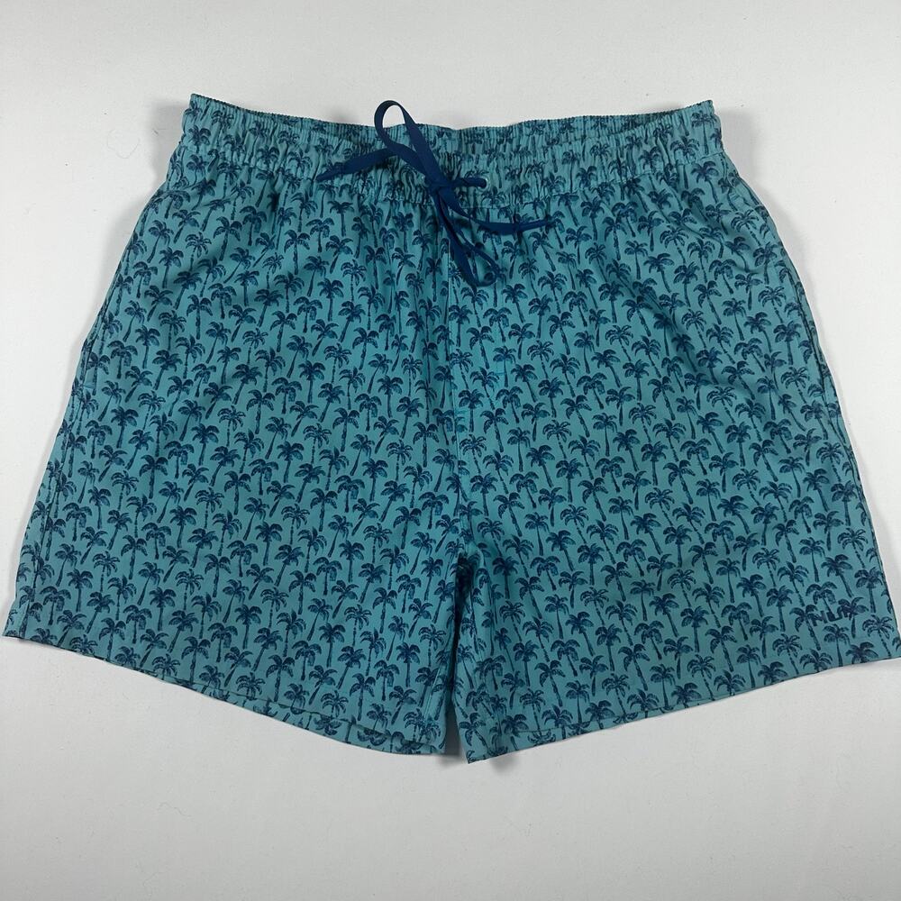 HUK Palm Tree Lined Swim Trunks LARGE